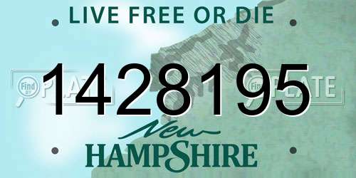1428195 New Hampshire License Plate