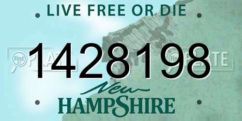 1428198 New Hampshire License Plate