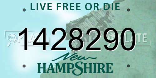 1428290 New Hampshire License Plate
