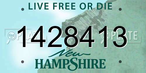 1428413 New Hampshire License Plate