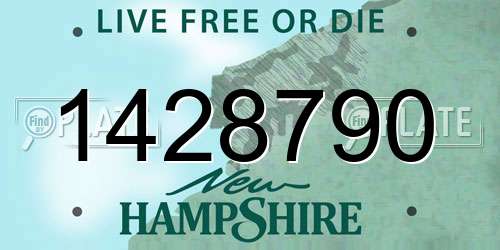 1428790 New Hampshire License Plate