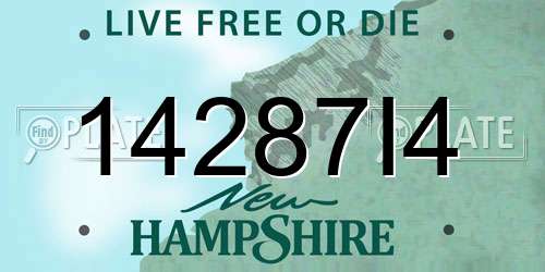14287I4 New Hampshire License Plate