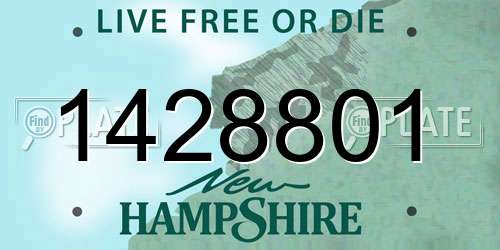 1428801 New Hampshire License Plate