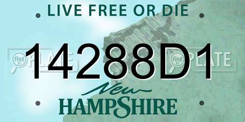 14288D1 New Hampshire License Plate