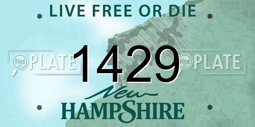 1429 New Hampshire License Plate