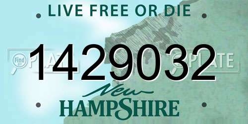 1429032 New Hampshire License Plate