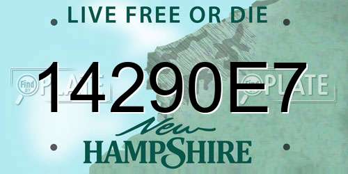 14290E7 New Hampshire License Plate