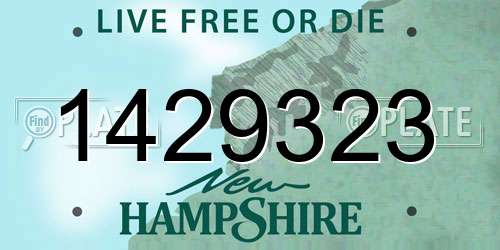 1429323 New Hampshire License Plate