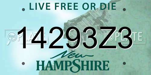 14293Z3 New Hampshire License Plate
