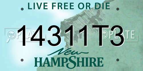 14311T3 New Hampshire License Plate