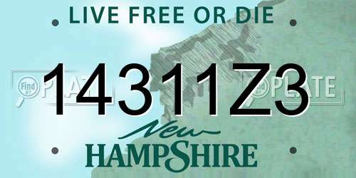 14311Z3 New Hampshire License Plate