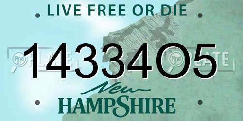 14334O5 New Hampshire License Plate