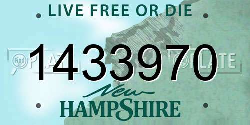 1433970 New Hampshire License Plate