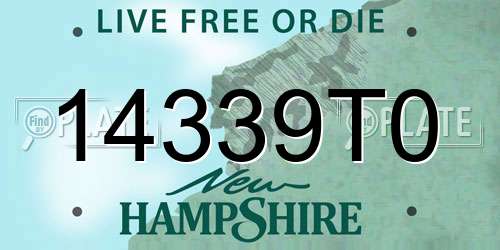 14339T0 New Hampshire License Plate