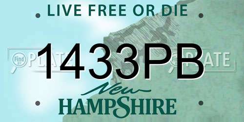 1433PB New Hampshire License Plate