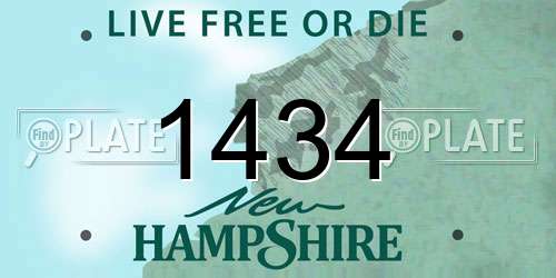 1434 New Hampshire License Plate