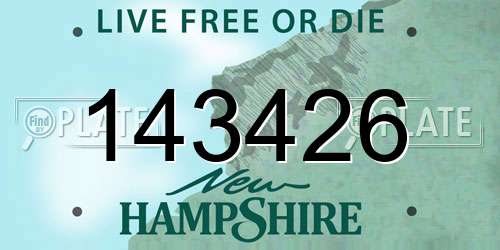 143426 New Hampshire License Plate