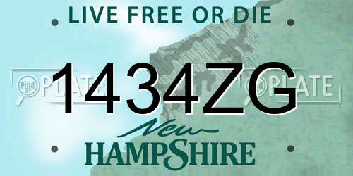 1434ZG New Hampshire License Plate