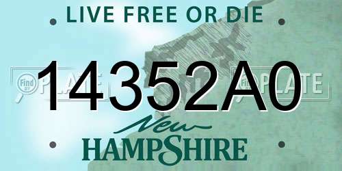 14352A0 New Hampshire License Plate