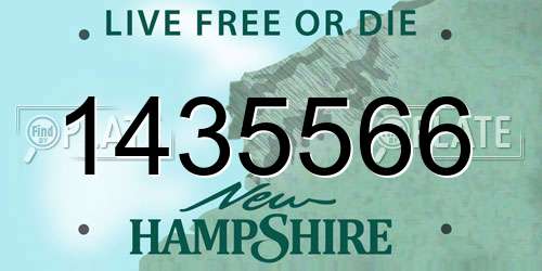 1435566 New Hampshire License Plate