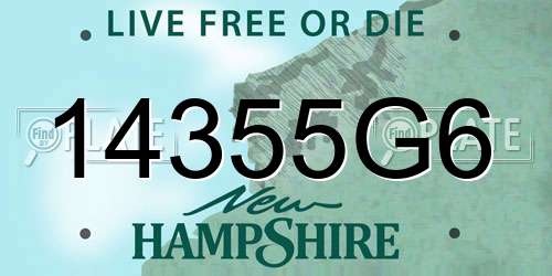 14355G6 New Hampshire License Plate
