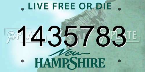 1435783 New Hampshire License Plate
