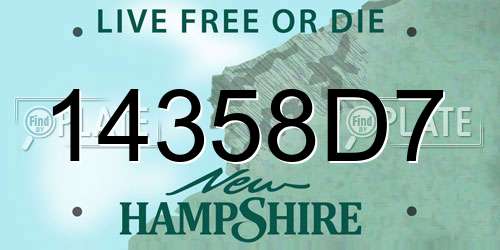 14358D7 New Hampshire License Plate