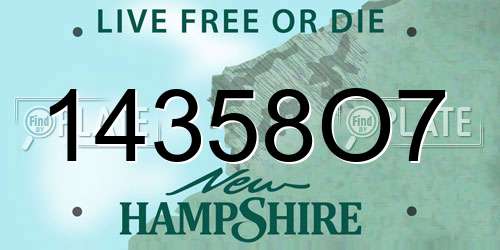 14358O7 New Hampshire License Plate