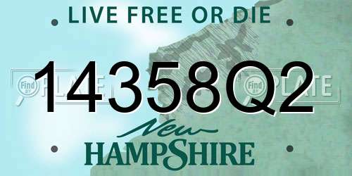 14358Q2 New Hampshire License Plate