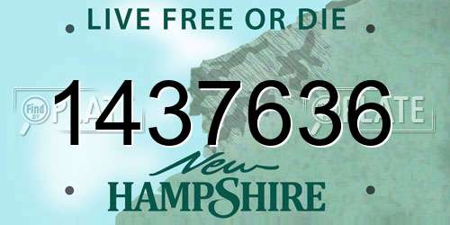 1437636 New Hampshire License Plate