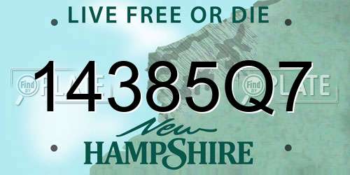 14385Q7 New Hampshire License Plate