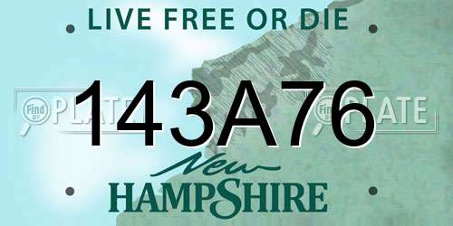143A76 New Hampshire License Plate