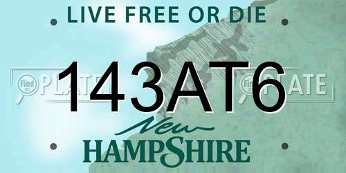 143AT6 New Hampshire License Plate