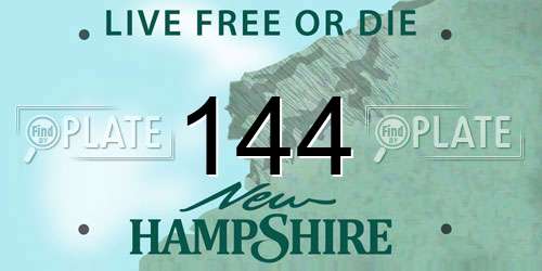 144 New Hampshire License Plate