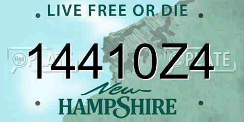 14410Z4 New Hampshire License Plate