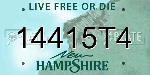 14415T4 New Hampshire License Plate
