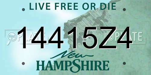 14415Z4 New Hampshire License Plate