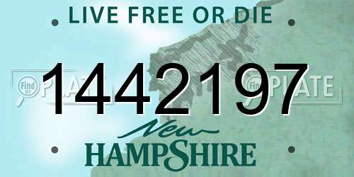 1442197 New Hampshire License Plate
