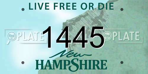 1445 New Hampshire License Plate
