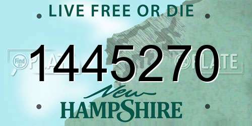 1445270 New Hampshire License Plate