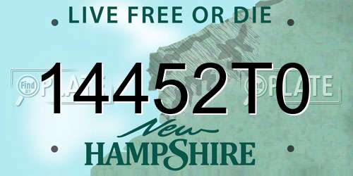 14452T0 New Hampshire License Plate