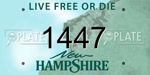 1447 New Hampshire License Plate