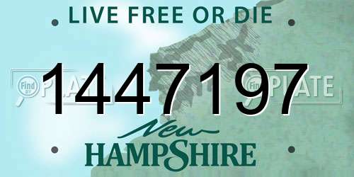 1447197 New Hampshire License Plate