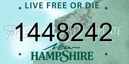 1448242 New Hampshire License Plate