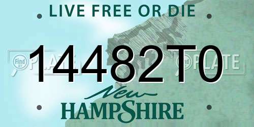 14482T0 New Hampshire License Plate