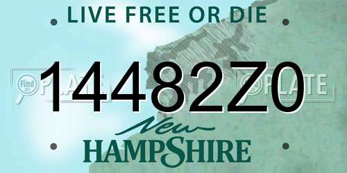 14482Z0 New Hampshire License Plate