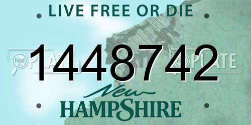 1448742 New Hampshire License Plate