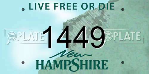 1449 New Hampshire License Plate