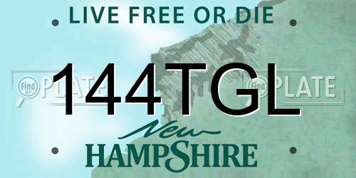 144TGL New Hampshire License Plate