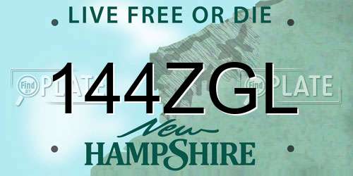 144ZGL New Hampshire License Plate